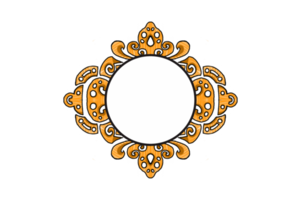 Yellow Swirl Ornament Border Design png