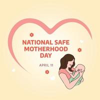 national safe motherhood day. motherhood day vector illustration. flat illustration safe motherhood day.