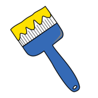 paint brushes with colored strips.   yellow, reggae style. png