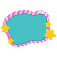 Cute frame with star and ribbon. png