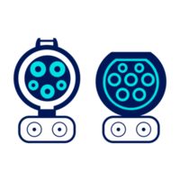 The different EV charging. Connector electric car. AC,DC png