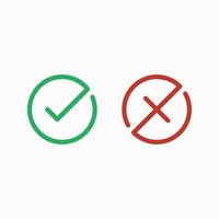 Check Mark Icon, Checked, yes and no vector