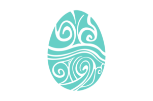 Blau Ostern Ei Ornament Kunst Design png