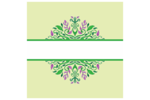 Green Background With Decorative Floral Ornaments png