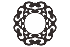 Black Mandala Ornament Border Design png