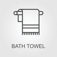 Stack of folded bath towels or napkins line art vector icon for apps and websites