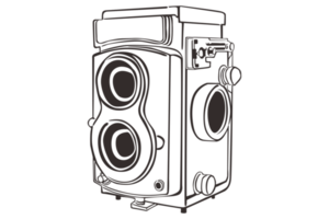 Technology - Old Camera Line Art png