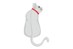 White Cat look sideways png