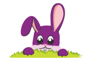 Pasqua coniglietto - adorabile coniglietto nascondiglio dietro a il erba png