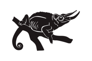 svart silhuett av kameleont png