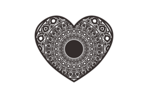 Valentine- Black Love Mandala Ornament Art Design png