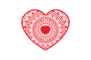 valentine dag konst - röd mandala kärlek png