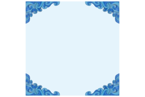 Square Background With Blue Water Wave Ornament Design png