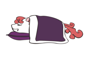 Cute Little Pony Horse Cartoon Character Sleeping png