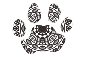 Hund und Katze Pfote Mandala Ornament Design png