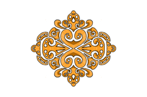 Yellow Swirl Ornament Design png