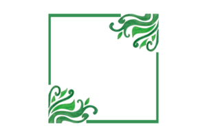 Green Swirl Plant Flora Ornament Border Design png