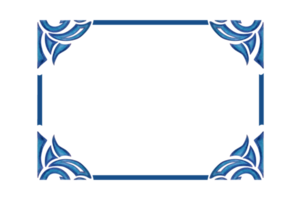 Blue Abstract Ornament Border Design png