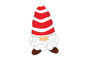 förtjusande jul gnome bär hatt med rand mönster png