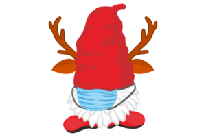 Christmas Deer Gnome Wearing Medical Mask png