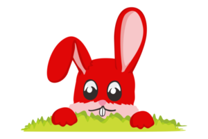 Easter Bunny - Cute Rabbit Hiding Behind the Grass png