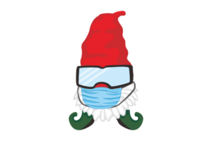 Noël gnomes portant médical masque png