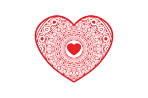 valentine dag konst - röd mandala kärlek png