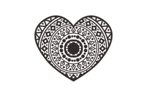 Valentin- noir l'amour mandala ornement art conception png