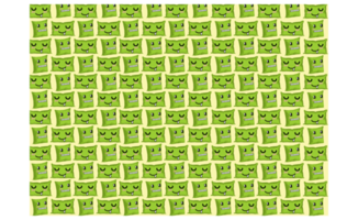 Cute Green Pillow Cartoon Character Pattern Background png