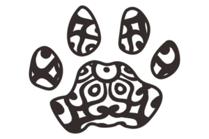 zwart mandala vormig hond en kat poten png