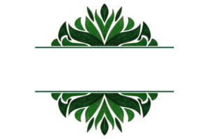 Green Leaf Flora Ornament Border Design png