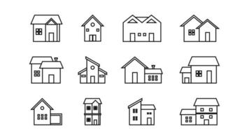 Modern Thin Line House Icon of Building and Home Design vector