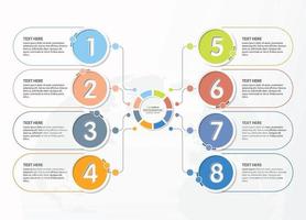 infografía con 8 pasos, procesos u opciones. vector