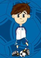 Cute Cartoon England Football Soccer Player - Sports Illustration vector