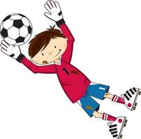 Cute Cartoon Football Soccer Goalkeeper - Sports Illustration vector