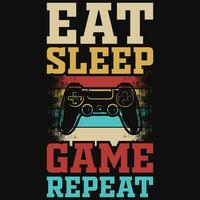 Gaming typographic graphic vintages tshirt design vector