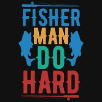 Fishing typographic graphics tshirt design vector