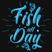 Fishing typographic graphics tshirt design vector