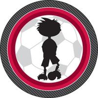 Cartoon Soccer Football Player in Silhouette - Sports Illustration vector