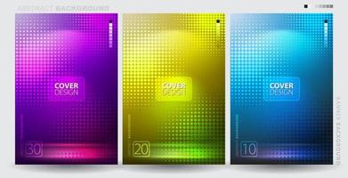 Minimal covers design. Colorful halftone gradients. Future geometric patterns vector