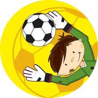 Cute Cartoon Football Soccer Goalkeeper - Sports Illustration vector