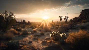 Sunset in Joshua Tree National Park, California, United States photo