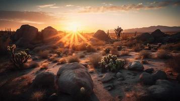 Sunset in Joshua Tree National Park, California, United States photo