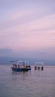 turista barco viagem às a mar. turista barco viagem para aventureiro Viajantes. turista barco às tanjung karang praia, donggala, meio sulawesi Indonésia. video