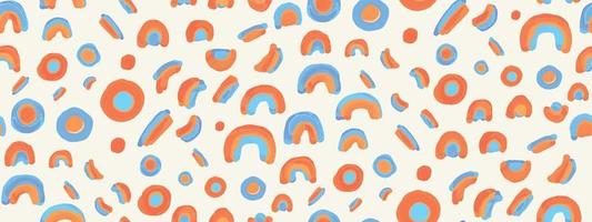 Modern circle pattern-candy orange Fun and playful design Vector Watercolor Rounds Pattern and Ink Doodle, set a Grunge Circles Background, Kids Geometric and Pastel Seamless Watercolor Rounds Pattern