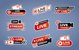 Gradient Red and Black Live Streaming Logo vector