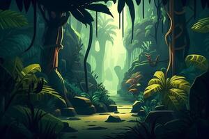 Jungle background forest nature scene futuristic photo