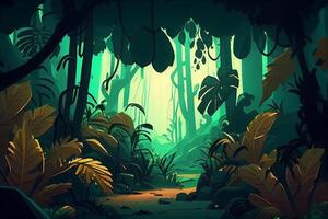 Jungle background forest nature scene futuristic photo