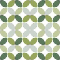 Modern minimalistic  geometric seamless pattern, rounded shapes, leaves in green color scheme on a white background vector