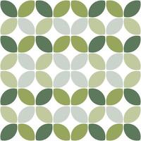 Modern minimalistic  geometric seamless pattern, rounded shapes, leaves in green color scheme on a white background vector